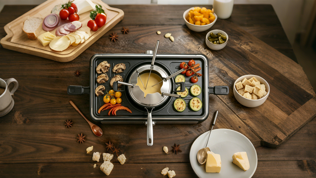 Electric 2-in-1 Raclette Grill and Fondue | 8 Person