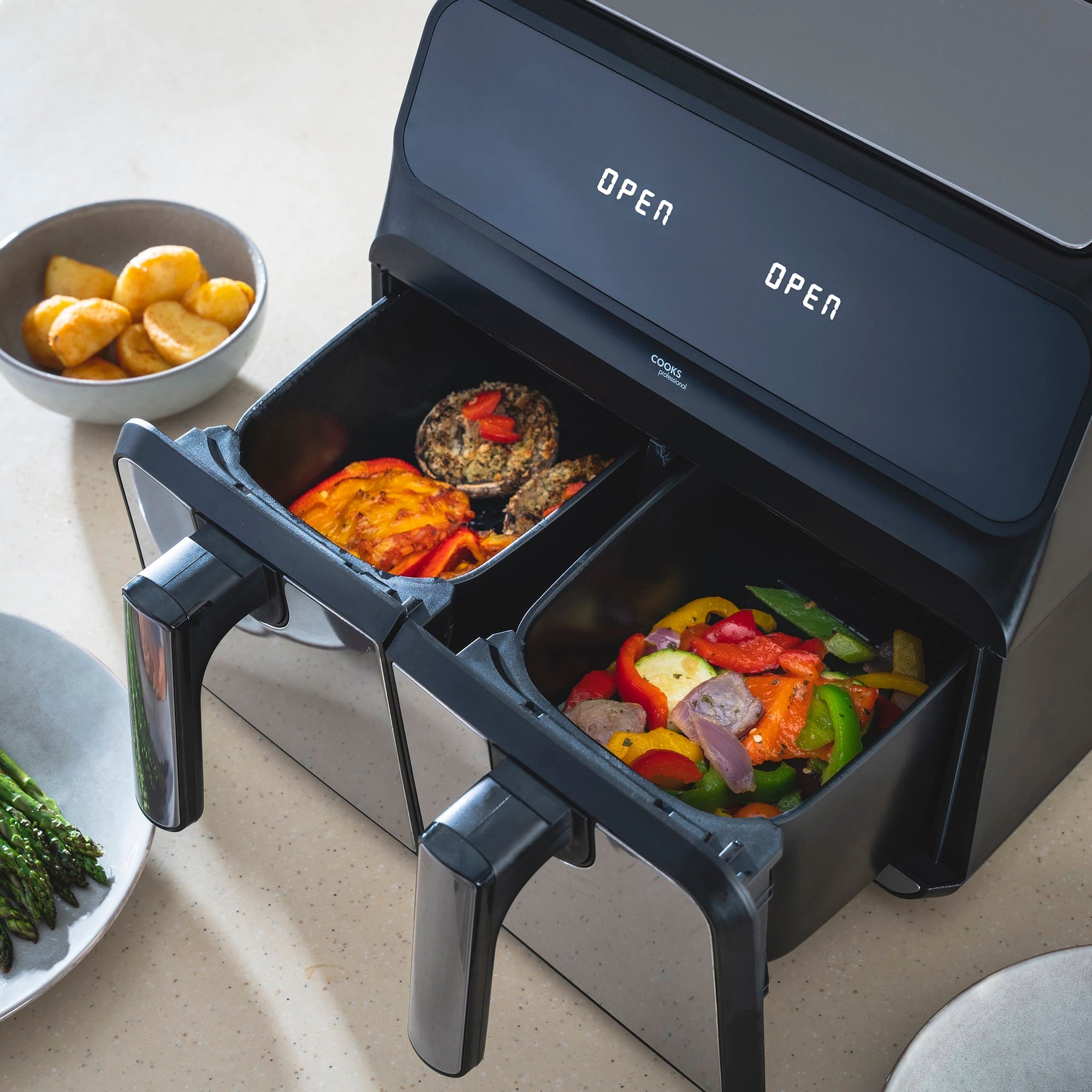 8L Digital Dual Air Fryer | Silver