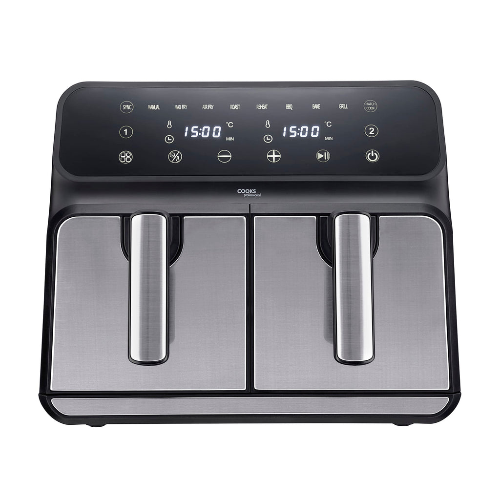 Friteuse à air numérique double 8 L | Argenté
