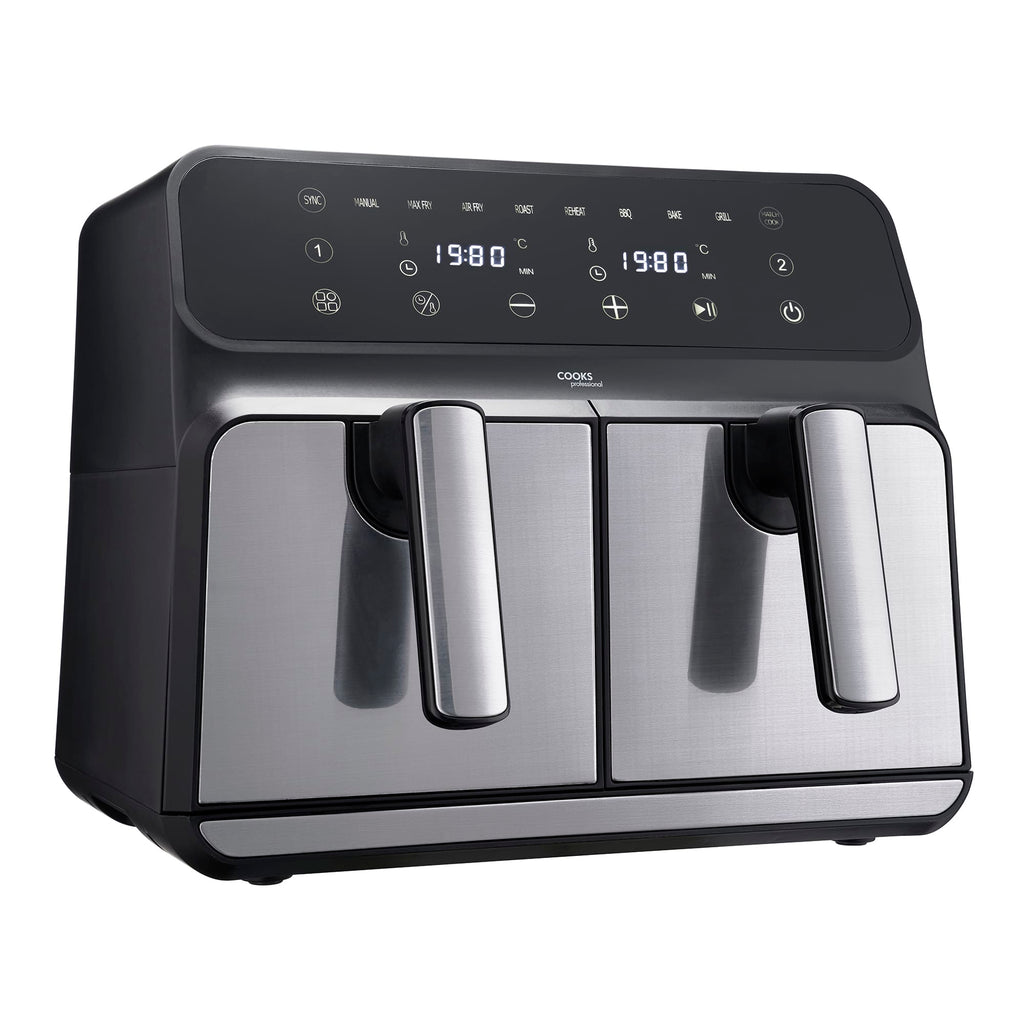 Friteuse à air numérique double 8 L | Argenté