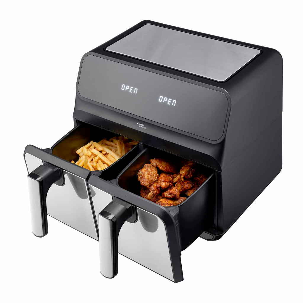 Friteuse à air numérique double 8 L | Argenté