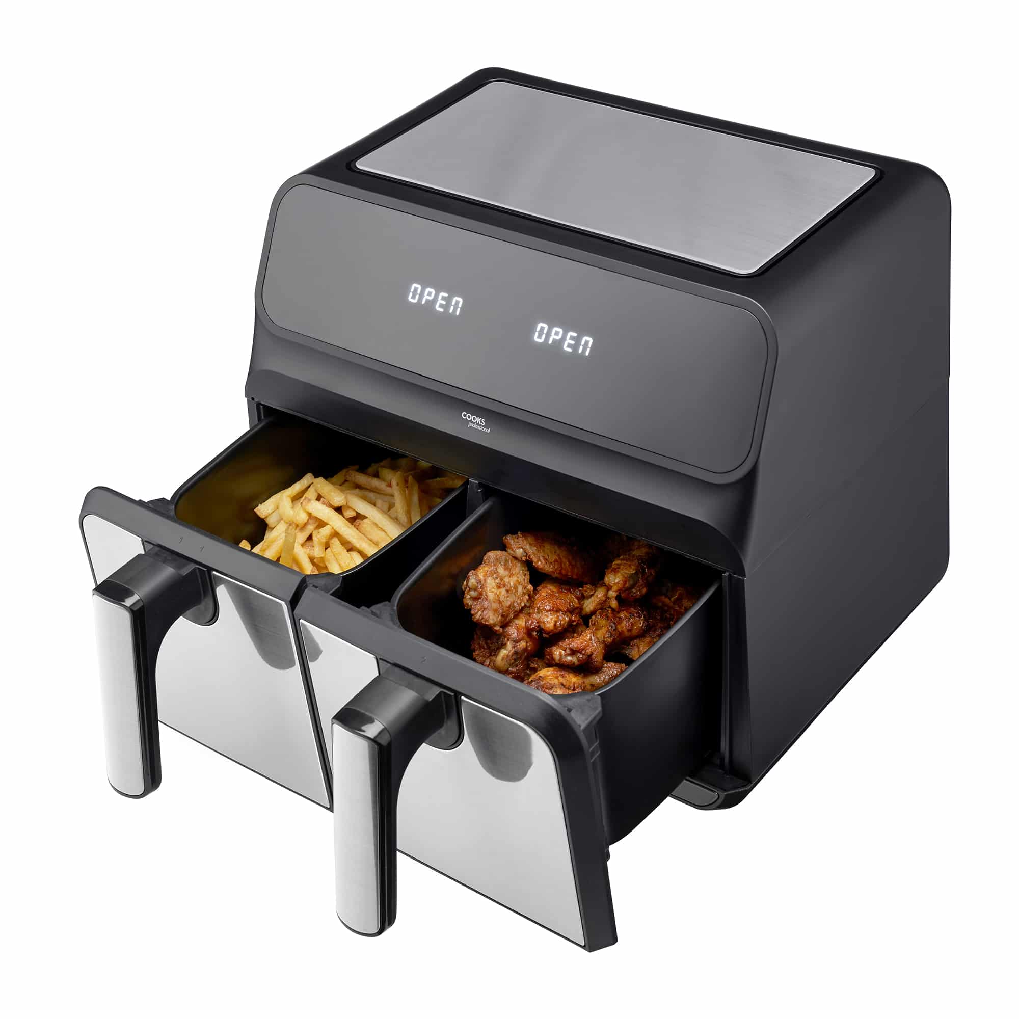 Friteuse à air numérique double 8 L | Argenté