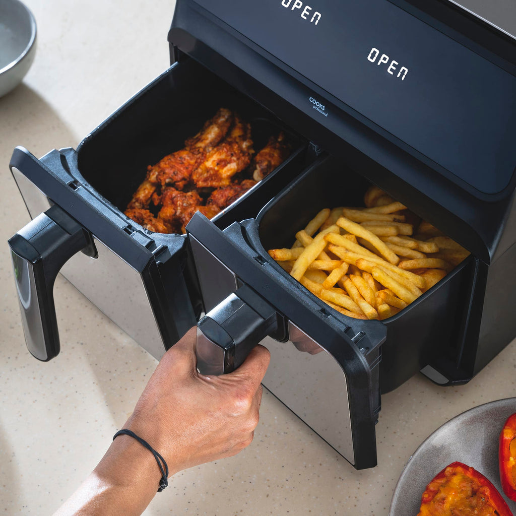 Friteuse à air numérique double 8 L | Argenté