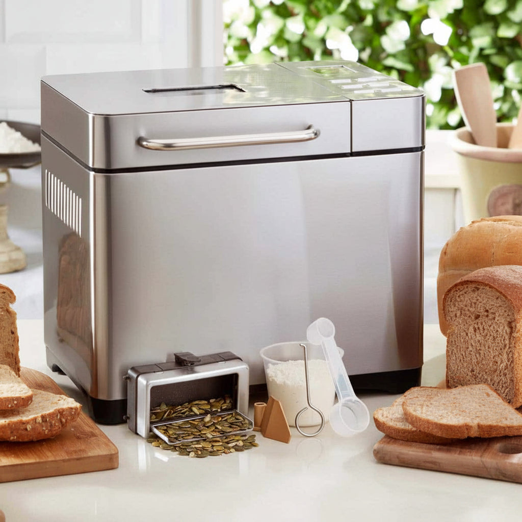 Bread Maker with Fruit and Seed Dispenser