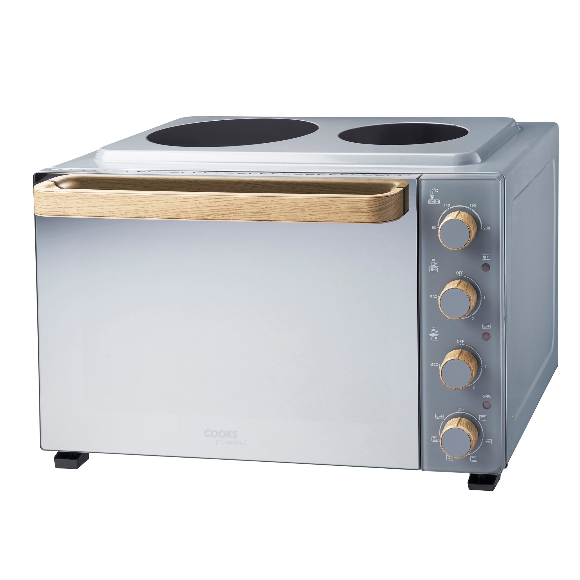 48L Mini Oven with 2 Ceramic Hobs | Grey Nordic