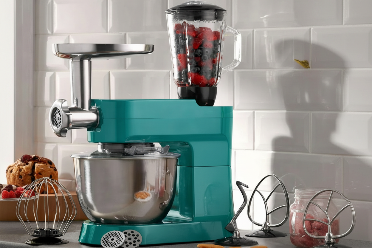 Multi Function 6.2L Stand Mixer | Teal / Rose Gold