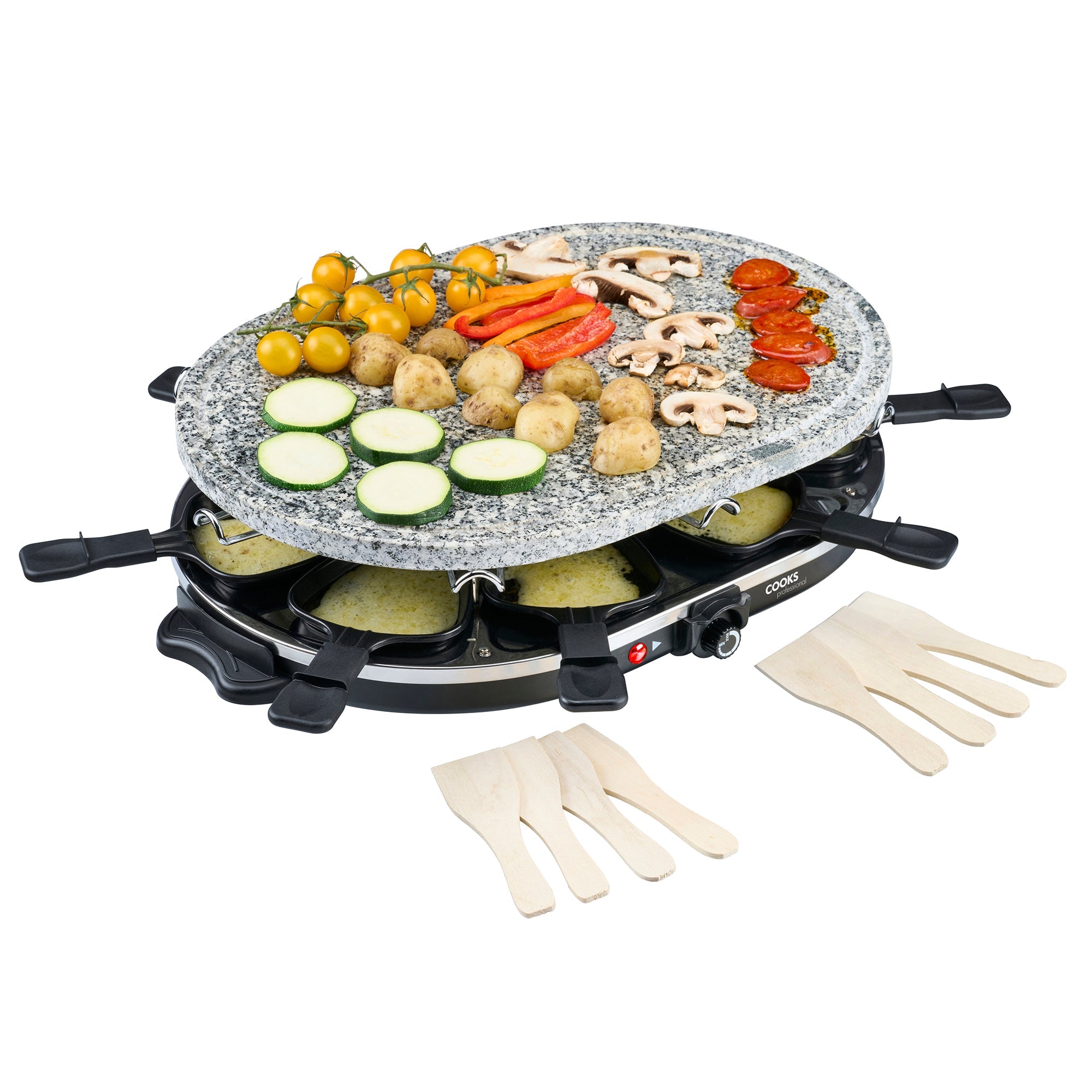 Electric Raclette Grill with Natural Stone Plate | 8 Person