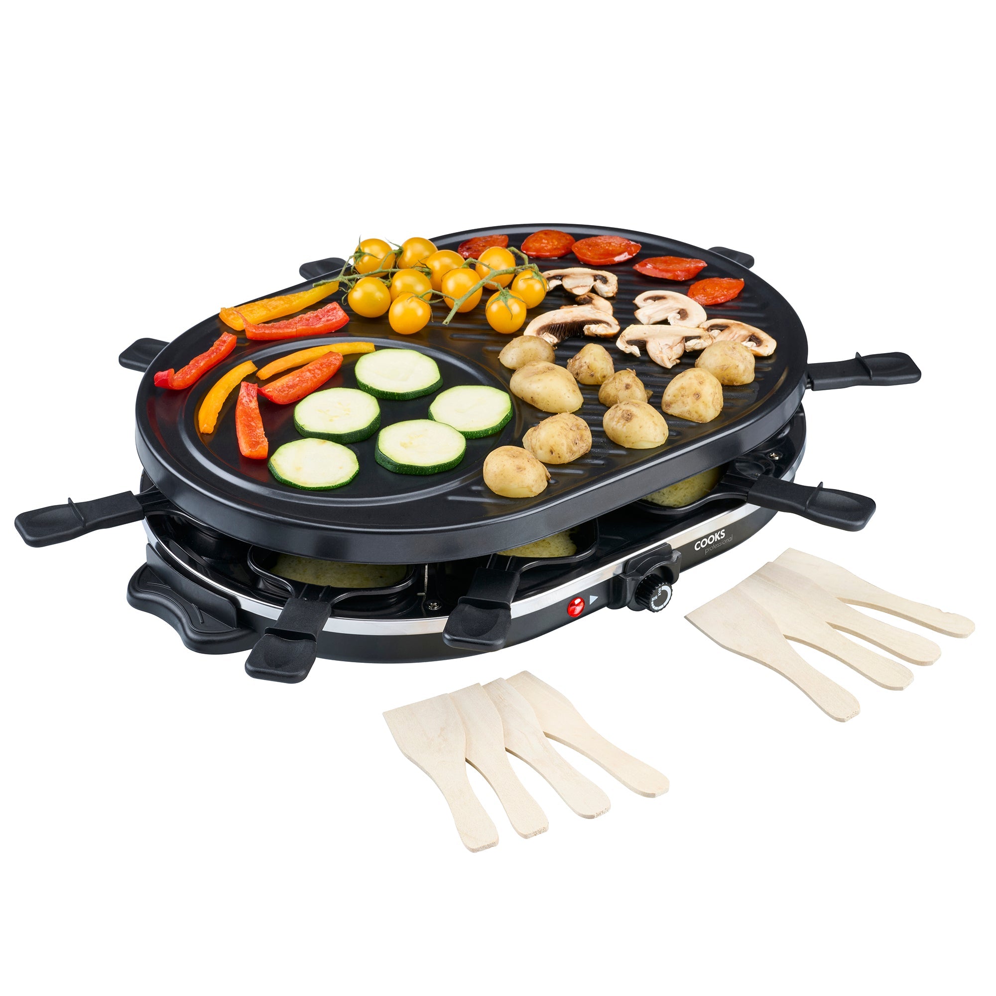 Electric Raclette Grill with Non-Stick Metal Plate | 8 Person