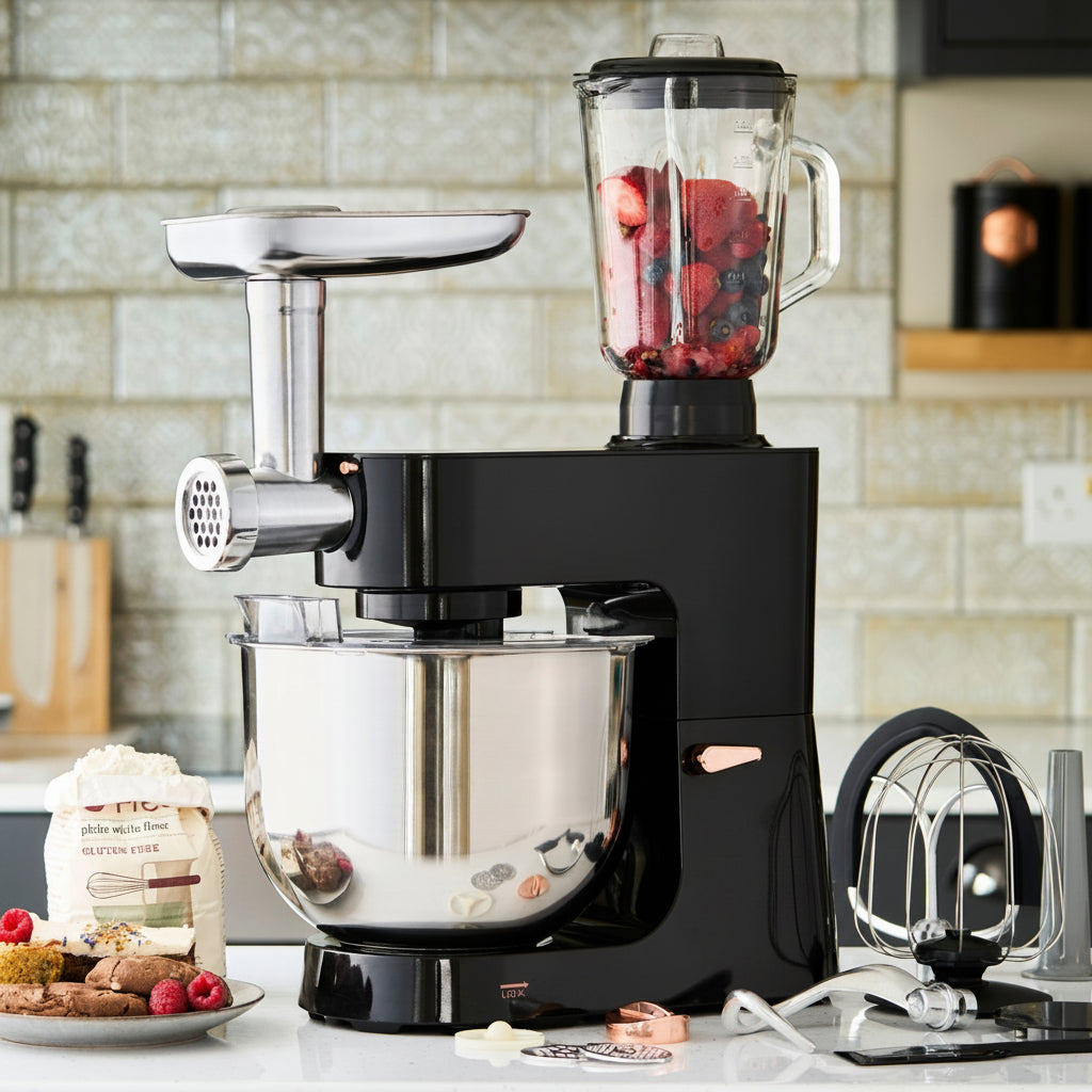 Multi Function 8L Digital Stand Mixer | Black / Rose Gold