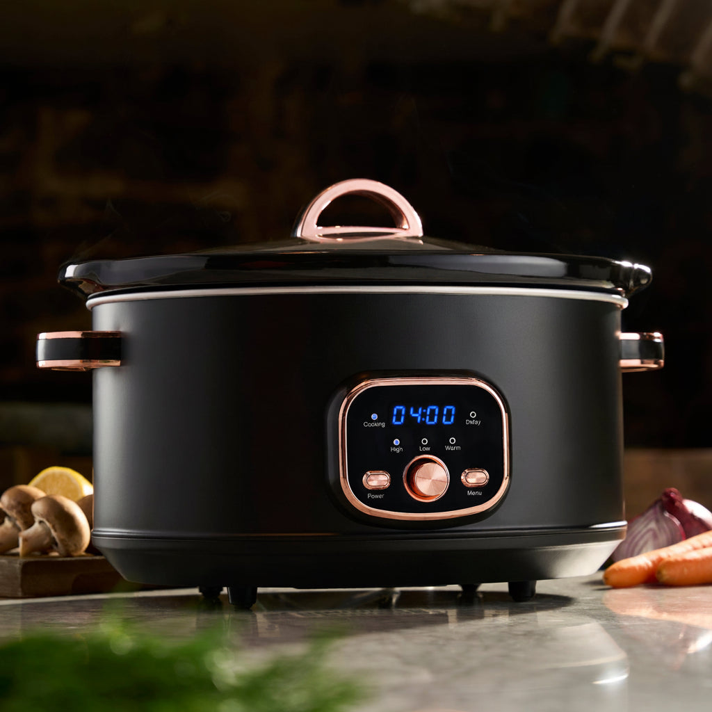 6.5L Digital Slow Cooker | Black / Rose Gold