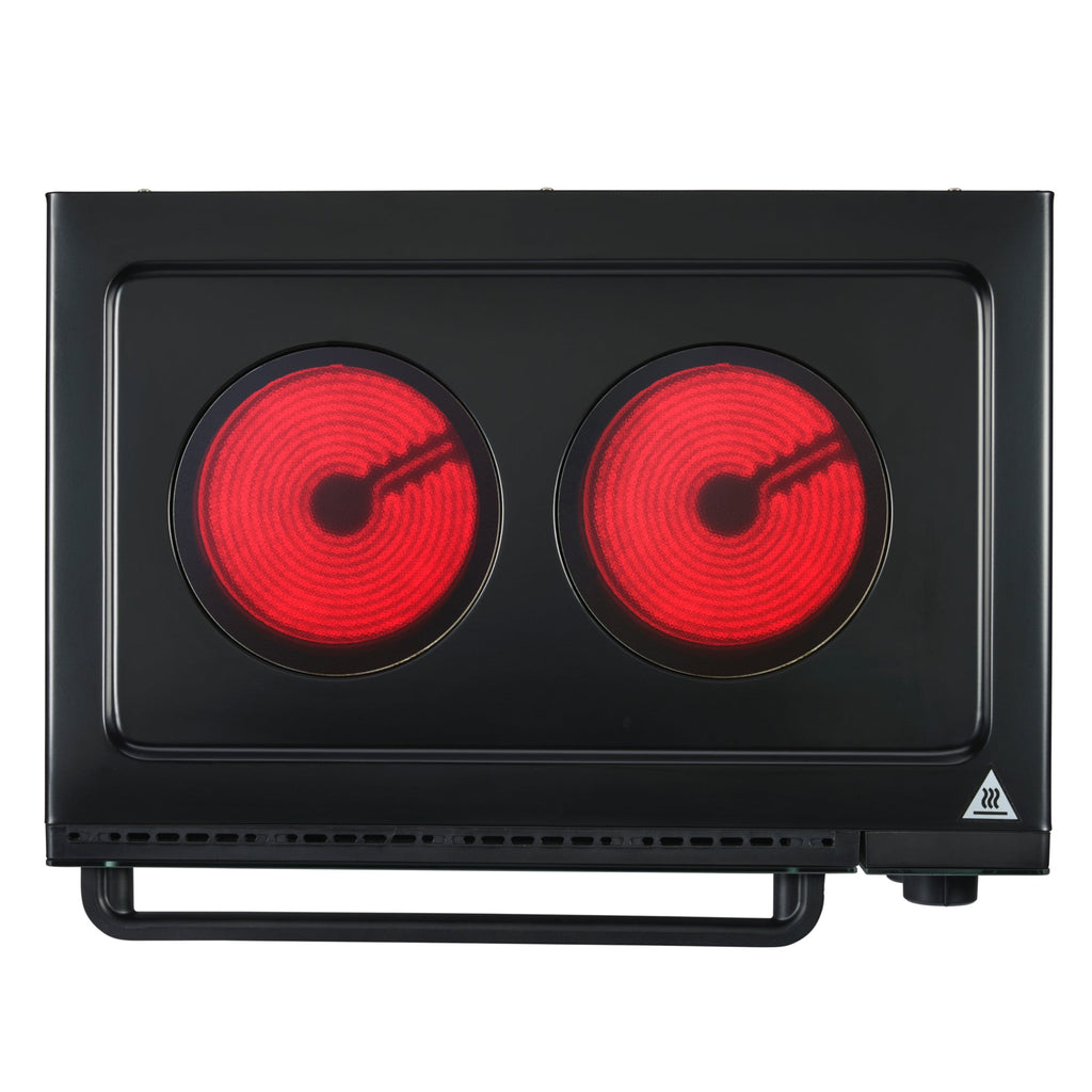 34L Mini Oven with 2 Ceramic Hobs | Black / Copper