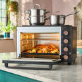 34L Mini Oven with 2 Ceramic Hobs | Black / Copper