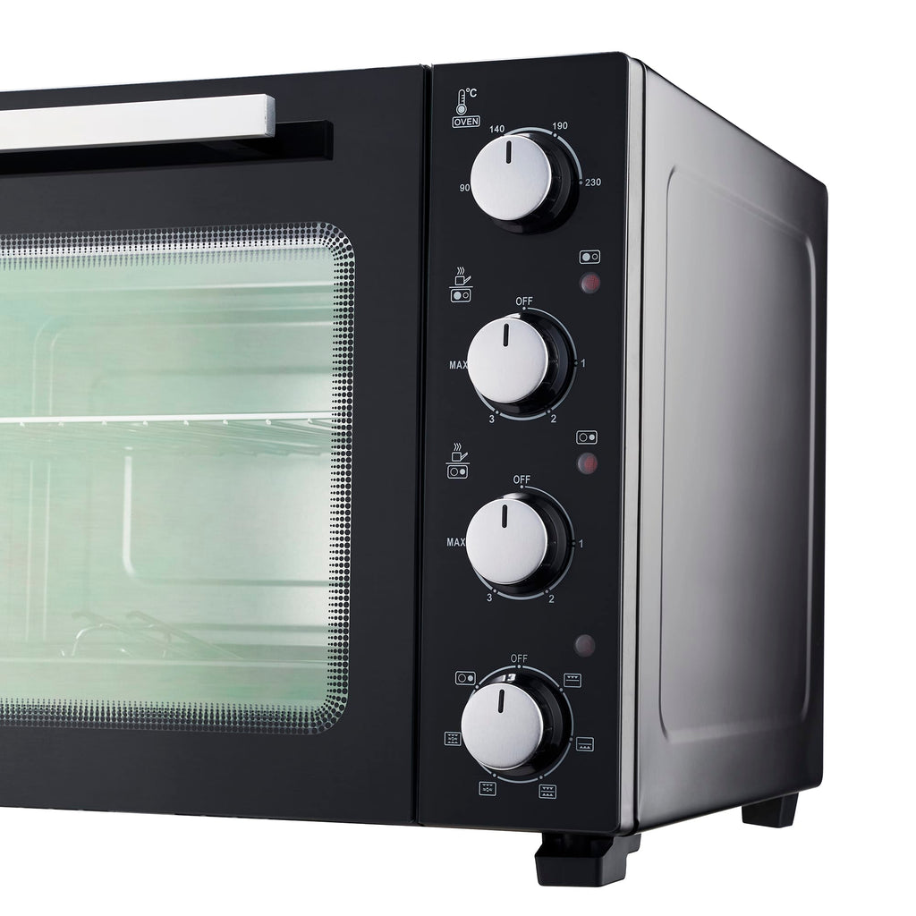 48L Mini Oven with 2 Ceramic Hobs | Black / Silver