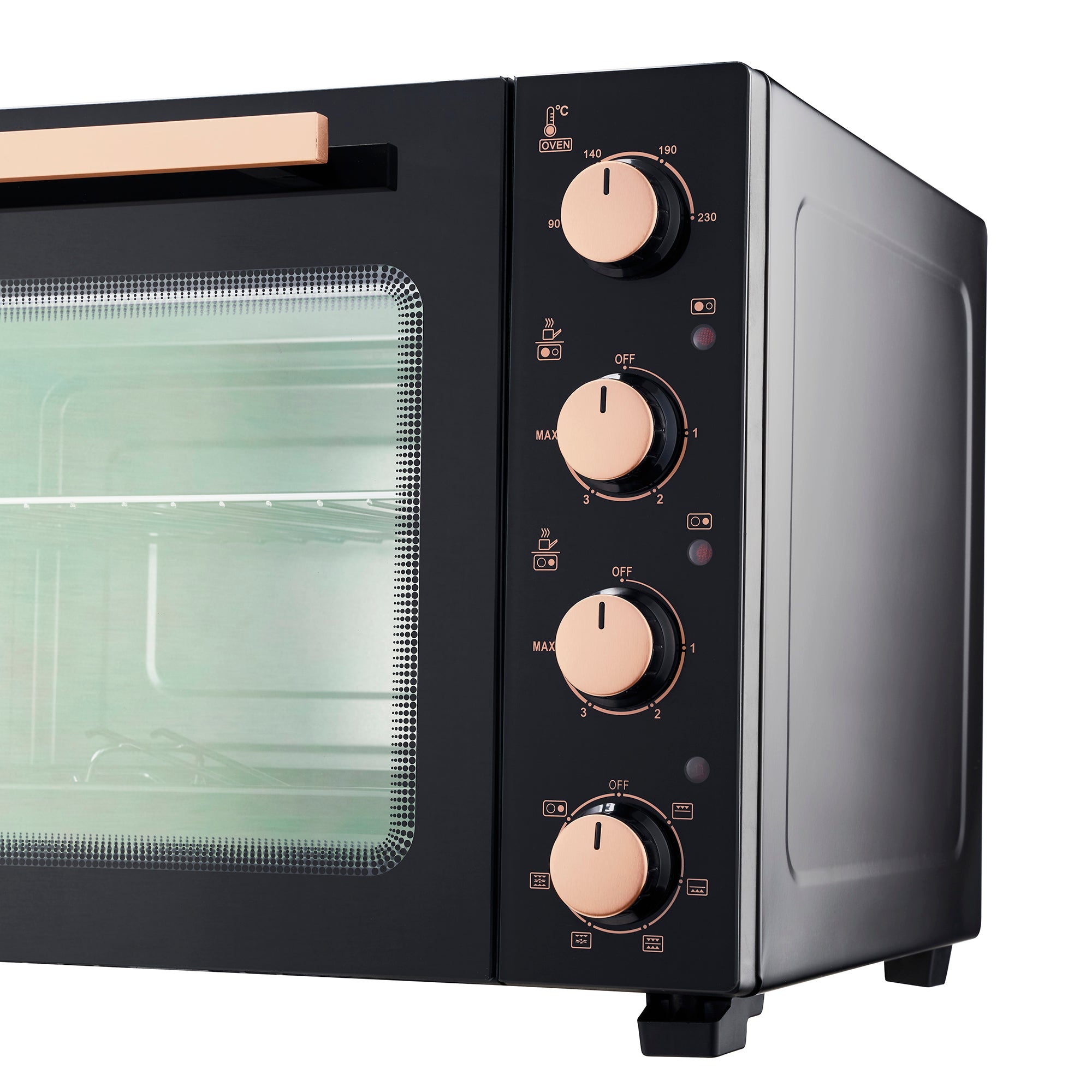 48L Mini Oven with 2 Ceramic Hobs | Black / Copper